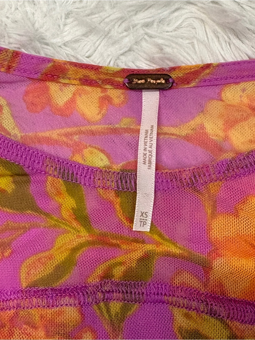 Free People Betty's Garden Top At In Iris Combo Pink - Picture 3 of 4
